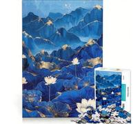 Rompecabezas para Adultos de 1000 Piezas Montañas de Loto decoración de Pared Ideal para la diversión Familiar Perfecto como Regalo para Toda la Familia 50x75cm