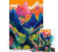 Rompecabezas para Adultos de 1000 Piezas,montañas Dolomitas de Italia,Arte Minimalista,decoración de Bordes limpios,Juguete para retos mentales,Juego Relajante, (38x26cm)