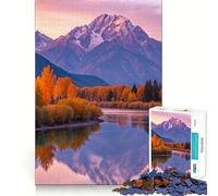 Rompecabezas para Adultos de 1000 Piezas Montañas otoñales Junto a un Lago,Naturaleza,Ajuste, Arte,Juego Inteligente,Regalo,Juego Lento, Arte (50x75cm)