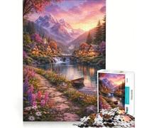 Rompecabezas para Adultos de 1000 Piezas Montañas Que susurran al Atardecer Juego práctico para Relajarse intelectualmente Regalo de cumpleaños Regalo de Viaje 38x52cm