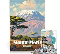 Rompecabezas para Adultos de 1000 Piezas Monte Meru, Tanzania Juego Familiar, Ideal para Reducir el estrés y con un desafío único 38x26cm