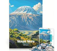 Rompecabezas para Adultos de 1000 Piezas Monte Meru, Tanzania Juego Familiar, Ideal para Reducir el estrés y con un desafío único 38x52cm