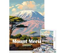 Rompecabezas para Adultos de 1000 Piezas Monte Meru Tanzania Juguetes de Bricolaje Regalo de cumpleaños Juegos Familiares con Piezas de Formas aleatorias Totalmente entrelazadas tamaño 38x26cm