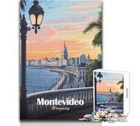 Rompecabezas para Adultos de 1000 Piezas, Montevideo, Uruguay, Paisaje Urbano, póster de Viaje, Arte, Juegos educativos, difícil, Regalo de cumpleaños, tamaño 38x52cm