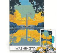 Rompecabezas para Adultos de 1000 Piezas Monumento a Washington DC Juego práctico para Pasar el Tiempo en casa Durante Las Vacaciones y Fortalecer el Amor en Pareja 38x26cm