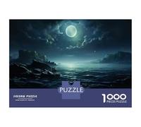 Rompecabezas para Adultos De 1000 Piezas Moonlit Ocean Night Scene Rompecabezas para Adolescentes Juguetes De Bricolaje Corte De Precisión Difícil Y Desafiante 38x26cm/1000pcs