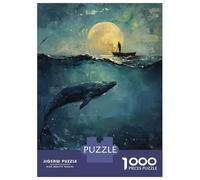Rompecabezas para Adultos De 1000 Piezas Moonlit Sea Journey Rompecabezas para Adultos Juguete Decoración De Pared Corte De Precisión 70x50cm/1000pcs