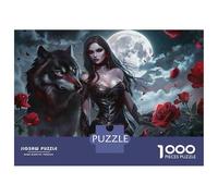 Rompecabezas para Adultos De 1000 Piezas Moonlit Wolf Fantasy Art Print Rompecabezas Juegos Familiares Pero Divertidos Y Humorísticos Cumpleaños 70x50cm/1000pcs