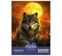 Rompecabezas para Adultos De 1000 Piezas Moonlit Wolf's Gaze -14 Rompecabezas para Adultos Juego De Ingenio para La Diversión Familiar Actividades Divertidas En Casa, 52x38cm/1000pcs