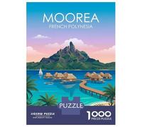 Rompecabezas para Adultos De 1000 Piezas Moorea French Polynesia Rompecabezas para Adultos Juegos Familiares Decoración Perfecta Cumpleaños Y Navidad 38x26cm/1000pcs