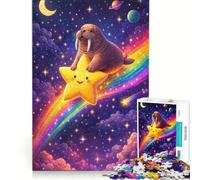 Rompecabezas para Adultos de 1000 Piezas Morsa Montando una Estrella fugaz Juegos relajantes Interesante reducción del estrés Colección de Artistas Bellas Artes 38x52cm