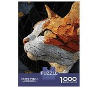 Rompecabezas para Adultos De 1000 Piezas Mosaic Cat Portrait Rompecabezas para Adultos Juegos Relajantes Alivia El Estrés Ayuda A Ejercitar El Cerebro 52x38cm/1000pcs