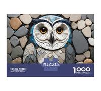 Rompecabezas para Adultos De 1000 Piezas Mosaic Owl Art with Stone Border Rompecabezas para Adultos Juguetes Antiestrés Difícil Difícil Cumpleaños Y Navidad 38x26cm/1000pcs