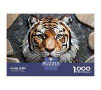 Rompecabezas para Adultos De 1000 Piezas Mosaic Tiger Portrait Rompecabezas para Adultos Juegos De Relajación Regalo De Cumpleaños Regalos para Reducir El Estrés 52x38cm/1000pcs