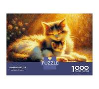 Rompecabezas para Adultos De 1000 Piezas Mother Cat Cuddling Kitten Rompecabezas para Adultos Juguete Decoración De Pared Difícil Regalos para Amigos Y Familiares 52x38cm/1000pcs