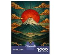 Rompecabezas para Adultos De 1000 Piezas Mount Fuji Stained Glass Landscape Rompecabezas para Adultos Juego Práctico Análisis Y Lógica Gran Regalo para Los Amantes De Los Juegos 52x38cm/1000pcs