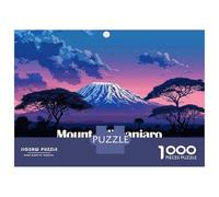 Rompecabezas para Adultos De 1000 Piezas Mount Kilimanjaro, Tanzania Landscape Rompecabezas para Adultos Juegos Relajantes Desafío Difícil Regalo De Cumpleaños, Regalos, 38x26cm/1000pcs