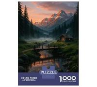 Rompecabezas para Adultos De 1000 Piezas Mountain Cabin at Sunset Rompecabezas para Adultos Juguetes Antiestrés Aliviador del Estrés Regalos De Cumpleaños Y Únicos 52x38cm/1000pcs