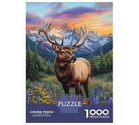 Rompecabezas para Adultos De 1000 Piezas Mountain Majesty Elk in Bloom -2 Rompecabezas para Adultos Juguete Decoración De Pared Carrera De Velocidad Manual 38x26cm/1000pcs