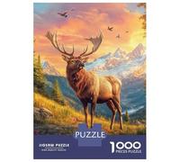 Rompecabezas para Adultos De 1000 Piezas Mountain Majesty Elk's Grace Rompecabezas para Adultos Juguete Decoración De Pared Carrera De Velocidad Manual 70x50cm/1000pcs