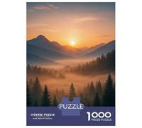 Rompecabezas para Adultos De 1000 Piezas Mountain Sunrise with Foggy Forest Rompecabezas para Adolescentes Juego Familiar Carrera De Velocidad Manual Cumpleaños 70x50cm/1000pcs