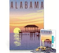 Rompecabezas para Adultos de 1000 Piezas Muelle al Atardecer de Alabama,Corte Premium,Juego Divertido y enfocado,Ideal para Pasar un Buen rato en Navidad (38x26cm)