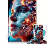 Rompecabezas para Adultos de 1000 Piezas Mujer Celestial con Efecto de Cristal Roto,diseño de Corte Fino,Juego para estimular la Mente,Ideal para Momentos de Tranquilidad, (50x75cm)
