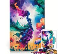 Rompecabezas para Adultos de 1000 Piezas Mujer con Vestido Colorido Juego de ingenio y Habilidad Troquelado de Alta precisión Un desafío entretenido para el Tiempo Libre (38x52cm)