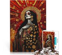 Rompecabezas para Adultos de 1000 Piezas Mujer del Día de los Muertos Montaje de Patrones Cada Pieza es única: un desafiante y Divertido Juego Familiar 52x38cm