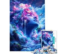 Rompecabezas para Adultos de 1000 Piezas Mujer en una Nube de ensueño Rompecabezas Familiar para Pasar el rato en casa Durante Las Vacaciones Ideal para cumpleaños y Navidad (tamaño 38x52cm)