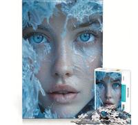 Rompecabezas para Adultos de 1000 Piezas: Mujer Fantasía Hielo Azul, Juego práctico, Pero Divertido y humorístico, Colección de Artistas, Bellas Artes 38x52cm