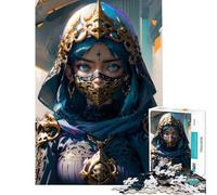 Rompecabezas para Adultos de 1000 Piezas Mujer guerrera con máscara Un Reto para completar Juguete Divertido para Toda la Familia Decoración de Pared para Mayores de 14 años Juego de Rompecabezas