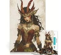 Rompecabezas para Adultos de 1000 Piezas Mujer guerrera Tribal, Piezas de Ajuste preciso, Juego de lógica, diversión acogedora, Regalo de cumpleaños (38x26cm)