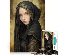Rompecabezas para Adultos de 1000 Piezas Mujer misteriosa con Capucha, Juguete para ejercitar la Mente, Juego Relajante, diseño para armar, Regalo increíble (38x52cm)