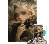 Rompecabezas para Adultos de 1000 Piezas Mujer mística en el Humo Juego Imposible Desafío de Inteligencia Cerebral Juguetes adictivos Regalo de cumpleaños para la diversión Familiar (Tamaño 38x26cm)