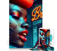 Rompecabezas para Adultos de 1000 Piezas Mujer Negra,Jazz,Bronx,Juego de Bordes limpios,Juguete de construcción Que fomenta la concentración,diversión pausada,Regalo de Ocio navideño 38x52cm