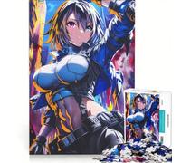 Rompecabezas para Adultos de 1000 Piezas: Mujer policía de Ciudad Estilo Anime, Juegos Familiares, interacción Entre Padres e Hijos, Lista de Deseos con Papá Noel 50x75cm