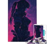 Rompecabezas para Adultos de 1000 Piezas Mujer samurái bajo la Lluvia Desafío Educativo Carrera de Velocidad Manual Juguetes de Bricolaje para Mayores de 14 años (38x52cm)