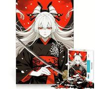 Rompecabezas para Adultos de 1000 Piezas: Mujer samurái con Espada Juguete para ejercitar la Mente Ideal para Relajarse y divertirse Regalo artístico para armar (38x26cm)