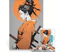 Rompecabezas para Adultos de 1000 Piezas Mujer samurái con Katana Juegos relajantes Que mejoran la Memoria cumpleaños y Navidad 38x26cm