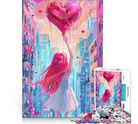 Rompecabezas para Adultos de 1000 Piezas Mujer sosteniendo un corazón Juguete antiestrés Ideal para la interacción Entre Padres e Hijos cumpleaños 38x26cm
