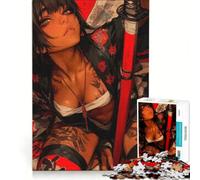 Rompecabezas para Adultos de 1000 Piezas Mujer Tatuada con Katana decoración de Pared un Reto para completar cumpleaños 38x52cm