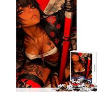 Rompecabezas para Adultos de 1000 Piezas: Mujer Tatuada con Katana decoración del hogar Juguetes Obras de Arte Regalo Juego Imposible Cada Pieza es única Tamaño: 38x26cm