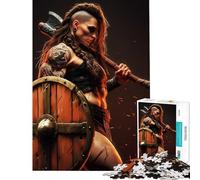 Rompecabezas para Adultos de 1000 Piezas Mujer vikinga Actividades Divertidas para Disfrutar en casa Durante Las Vacaciones Juegos Divertidos para niños y jóvenes a Partir de 14 años (38x26cm)