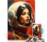 Rompecabezas para Adultos de 1000 Piezas Mujeres astronautas Vintage Desafiante Difícil con Piezas de Formas aleatorias Que se entrelazan Completamente 50x70cm