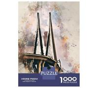 Rompecabezas para Adultos De 1000 Piezas Mumbai India Watercolor Rompecabezas Juguetes Antiestrés, Divertidos Y Humorísticos Regalos para Reducir El Estrés 52x38cm/1000pcs