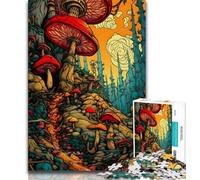 Rompecabezas para Adultos de 1000 Piezas: Mundo de Hongos fantásticos Rompecabezas de 1000 Piezas Alivia el estrés Pasa el Tiempo en casa y Juega con la interacción Entre Padres e Hijos 26x38cm