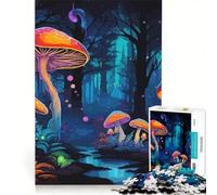 Rompecabezas para Adultos de 1000 Piezas Mundo del Bosque de Setas Juegos Familiares decoración de Pared con Piezas de Formas aleatorias Que encajan Perfectamente 50x75cm