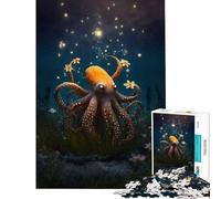 Rompecabezas para Adultos de 1000 Piezas Mundo fantástico Pulpo Juego Educativo Juguete Juego Intelectual Gran Regalo para los Amantes de los Juegos desafío difícil (tamaño 38x26cm)