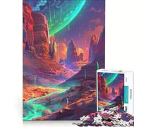 Rompecabezas para Adultos de 1000 Piezas Mundo Mítico Colores Neón Juegos Educativos Difíciles de Completar Cumpleaños 38x52cm